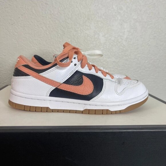 Nike Dunk Low FN0569-900 White Pink Leather Sneaker Lace up Kids Size 4.5 US - Picture 3 of 11